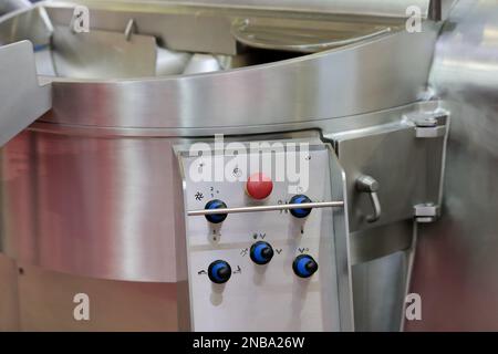 Vacuum cutter machine with cooking function. Selective focus. Stock Photo