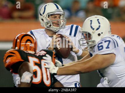 Indianapolis Colts offensive tackle Dan Skipper (74) walks off the