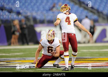 September 26, 2010: Graham Gano (4) during the NFL game between The  Washington Redskins and the St. Louis Rams at the Edward Jones Dome in St.  Louis, Missouri. St. Louis won 30-16 (