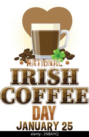 National Irish coffee day banner design illustration Stock Vector