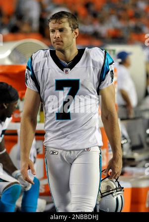 瑠衣@緊急のメッセージ以外は不要です　 America+black Carolina Panthers punter Jason Baker (7) is seen on the
