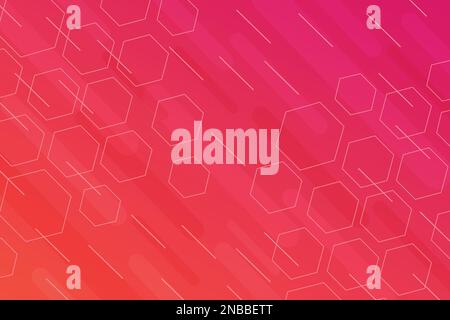Hexagon red pink background abstract backdrop for technology medical business art wallpaper concept art Stock Vector