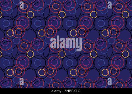 Seamless blue abstract circle pattern design background - vector graphic with concentric rings Stock Vector