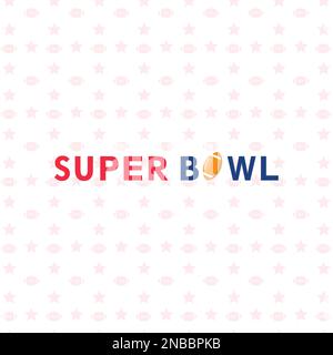 Super bowl title text, Red and blue font color, flat vector modern illustration Stock Vector