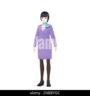 Female Cabin Attendant, 3D model Stock Photo - Alamy