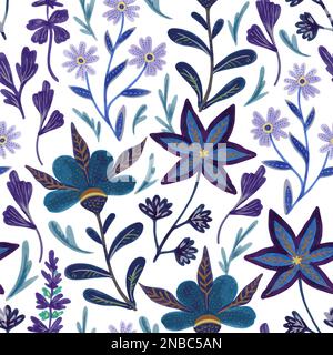 Seamless pattern with hand drawn abstract ornate flowers. Vector  illustration in victorian style. Dark gothic floral texture Stock Vector  Image & Art - Alamy