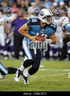 Tennessee Titans quarter back Jake Locker (10) runs against the Miami  Dolphins during first half action at Sun Life Stadium November 11, 2012 in  Miami, Florida. The Titans beat the Miami Dolphins37-3