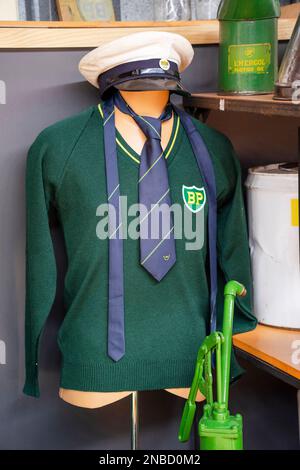 Invercargill, South Island, New Zealand- January, 2023: Retro Vintage BP uniform in the Bill Richardson Transport World Museum Stock Photo