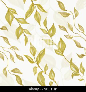 Seamless watercolor pattern with branches. watercolor vector illustration Stock Vector