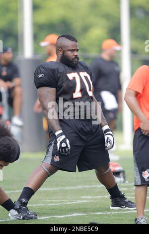 Cincinnati Bengals defensive tackle Jason Shirley (97) at their NFL  football training camp , Thursday, Aug. 6, 2009, in Georgetown, Ky. (AP  Photo/Al Behrman Stock Photo - Alamy