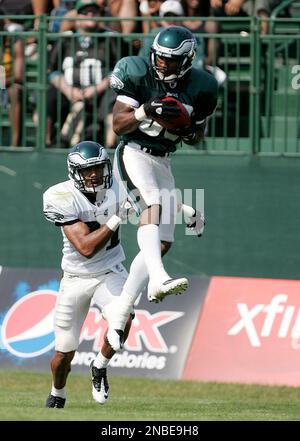 Philadelphia Eagles wide receiver Jeremy Maclin (18) talks with Dallas  Cowboys safety Gerald Sensabaugh (43) during an NFL football game, Sunday,  Jan. 3, 2010 in Arlington, Texas. (AP Photo/Erich Schlegel Stock Photo -  Alamy