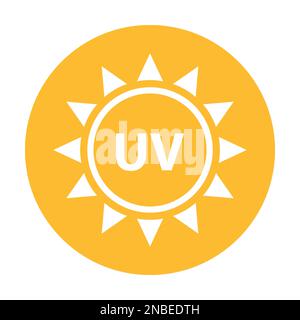 UV radiation icon vector solar ultraviolet light symbol for graphic design, logo, website, social media, mobile app, UI illustration. Stock Vector