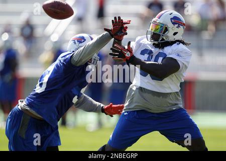 Buffalo Bills' Corey McIntyre (38) heads onto the field before playing the  Kansas City Chiefs in an NFL football game in Orchard Park, N.Y., Sunday,  Sept. 16, 2012. (AP Photo/Bill Wippert Stock