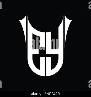 YE Logo monogram shield sharp half round shape vector images design ...