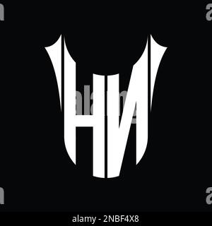 NH Logo monogram shield sharp half round shape vector images design ...