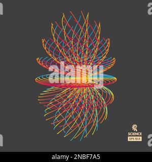 Array with dynamic particles. 3d technology style. Abstract background. Vector illustration. Stock Vector
