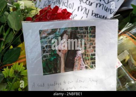 Flowers Left By Mourners In Camden Square Outside The House Of Amy ...