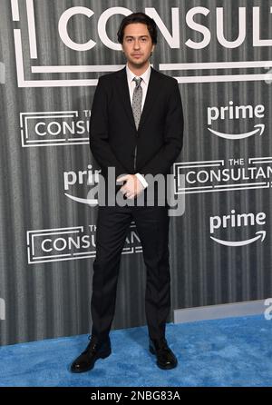 Culver City, CA. February 13, 2023, Nat Wolff arriving at Prime Video’s “The Consultant” Los Angeles premiere held at the Culver Theater on February 13, 2023 in Culver City, CA. © Tammie Arroyo / AFF-USA.com Stock Photo