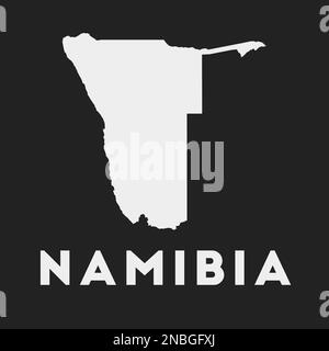 Namibia icon. Country map on dark background. Stylish Namibia map with country name. Vector illustration. Stock Vector