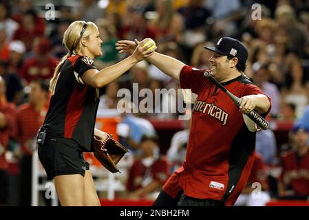 Jennie Finch of Team Finch pitches during the MLB All-Star