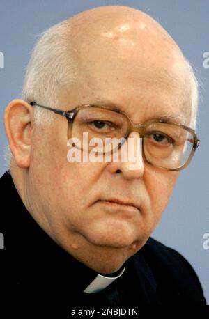 FILE - In this April 20, 2006 file photo, German Cardinal Georg Sterzinsky is seen in Berlin, Germany. Cardinal Sterzinsky, who stepped down as Berlin's archbishop earlier this year, has died early Thursday, June 30, 2011. He was 75. (AP Photo/Fritz Reiss, File)