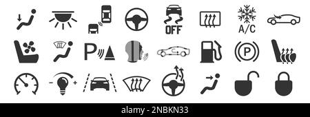Car interior buttons set icons in simple design. Vector illustration Stock Vector