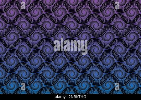 Seamless blue abstract circle pattern design background - vector graphic with concentric rings Stock Vector