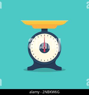 Kitchen scale icon with shadow in a flat design Stock Vector