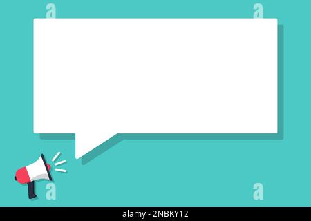 Megaphone announced with speech bubble in a flat design Stock Vector