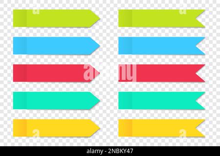 Set of post note stickers arrow with shadow Stock Vector