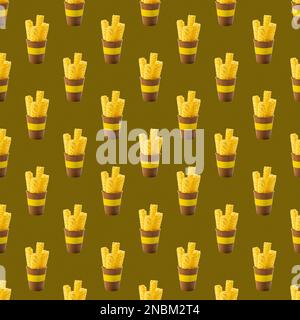pattern of corn sticks in a brown glass on a brown-green background Stock Photo