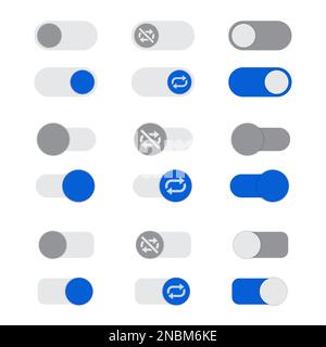 Set of auto play buttons in a flat design Stock Vector