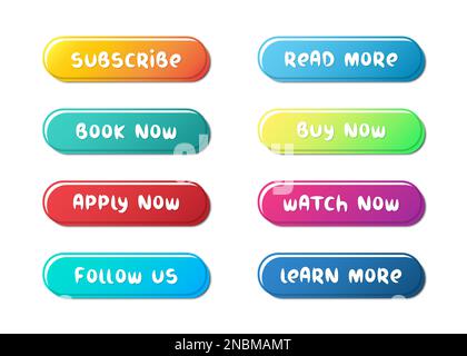 Big set of buttons for design. Vector illustration Stock Vector