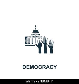 Democracy icon. Monochrome simple sign from election collection. Democracy icon for logo, templates, web design and infographics. Stock Vector