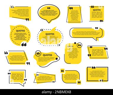 Set of quote bubbles template in a flat design Stock Vector