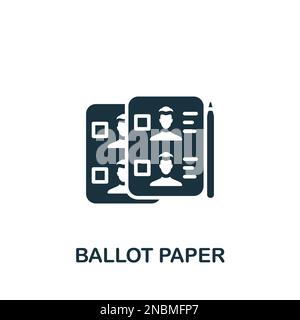 Ballot paper icon. Monochrome simple sign from election collection. Ballot paper icon for logo, templates, web design and infographics. Stock Vector