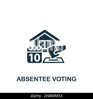Absentee voting icon. Monochrome simple sign from election collection. Absentee voting icon for logo, templates, web design and infographics. Stock Vector