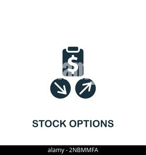 Stock options icon. Monochrome simple sign from employee benefits collection. Stock options icon for logo, templates, web design and infographics. Stock Vector