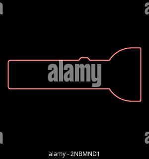Neon torch red color vector illustration image flat style light Stock Vector
