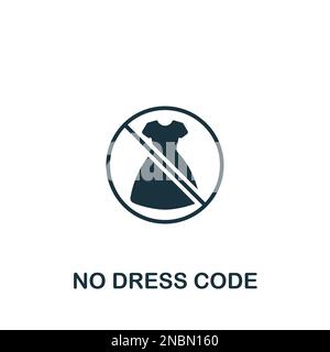 No dress code icon. Monochrome simple sign from employee benefits collection. No dress code icon for logo, templates, web design and infographics. Stock Vector