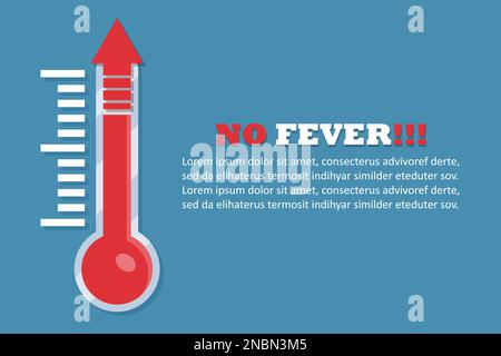 No fever concept in a flat design. Vector illustration Stock Vector