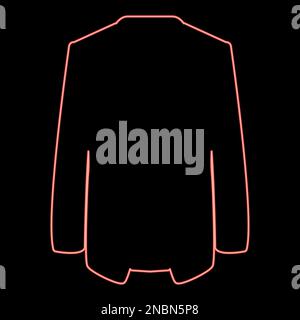 Neon jacket coat red color vector illustration image flat style light Stock Vector