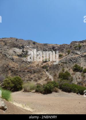 The Bronson Canyon on a hot and arid summer day in Los Angeles, California, USA Stock Photo