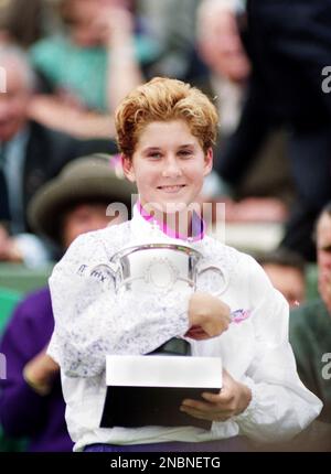 French Open Tennis Championships 1991, Roland Garros Club, Paris, France Monica Seles Ladies Champion  Photo by Tony Henshaw Stock Photo