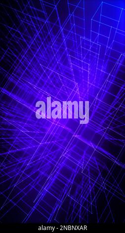 Abstract technology purple background. Grip connection dots for data web, Build virtual reality concept. Vertical Stock Photo