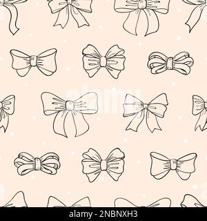 Seamless pattern with pink bows, ribbons and dots.Stock  illustration.Festive background for packaging,design Stock Vector Image &  Art - Alamy