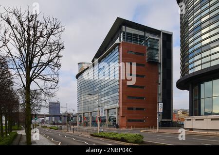 Glasgow Scotland, UK 13 February 2023. Glasgow’s International Financial Services District, Broomielaw. credit sst/alamy live news Stock Photo