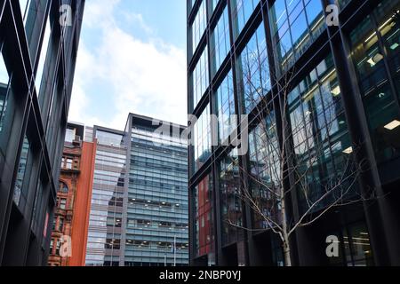 Glasgow Scotland, UK 13 February 2023.Glasgow’s International Financial Services District, Atlantic Quay, James Watt Street. credit sst/alamy live new Stock Photo