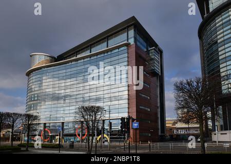 Glasgow Scotland, UK 13 February 2023.Glasgow’s International Financial Services District, Broomielaw. credit sst/alamy live news Stock Photo