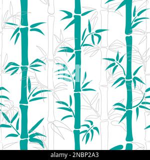 Seamless bamboo pattern. Vector abstract tropical background. Stock Vector